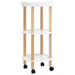 vidaXL Carrito con 3 estantes madera contrachapada y pino 38x38x82 cm