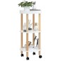 vidaXL Carrito con 3 estantes madera contrachapada y pino 38x38x82 cm