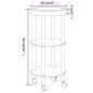 vidaXL Carrito con 3 estantes madera contrachapada y pino 38x38x82 cm