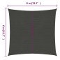 vidaXL Toldo de vela antracita HDPE 160 g/m² 6x6 m vidaXL Toldo de vela antracita HDPE 160 g/m² 6x6 m