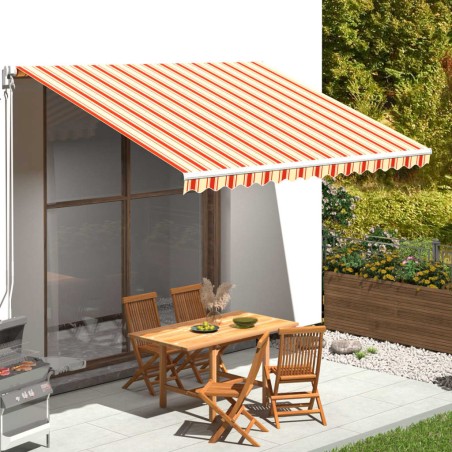 vidaXL Tela de repuesto para toldo amarillo y naranja 4x3,5 m