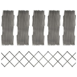 vidaXL Vallas enrejado 5 uds madera maciza de abeto gris 180x30 cm 