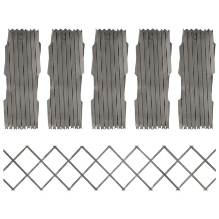 vidaXL Vallas enrejado 5 uds madera maciza de abeto gris 180x30 cm 