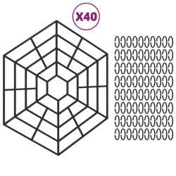 vidaXL Protecciones para estanques 40 uds polipropileno negro