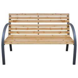 vidaXL Banco de jardín madera maciza abeto 112 cm