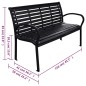 vidaXL Banco de jardín acero y WPC negro 116 cm vidaXL Banco de jardín acero y WPC negro 116 cm
