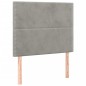 vidaXL Cama box spring colchón y LED terciopelo gris claro 90x190 cm vidaXL Cama box spring colchón y LED terciopelo gris claro 90x190 cm