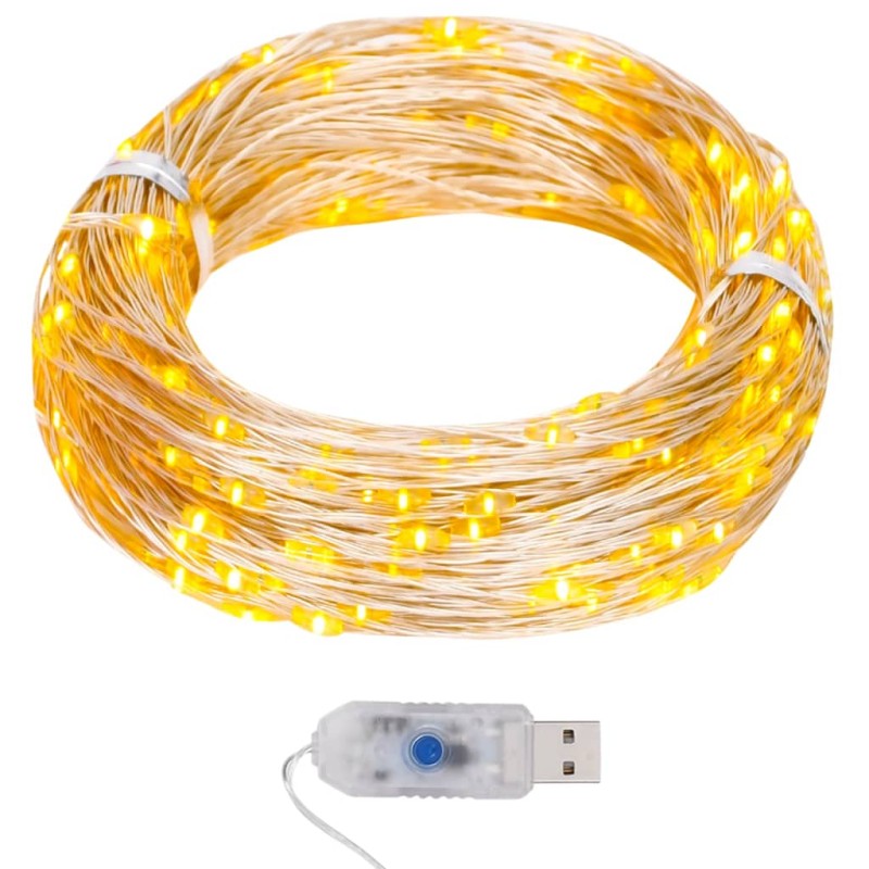 vidaXL Guirnalda de micro luces LED 40 m 400 LED blanco cálido
