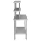 vidaXL Mesa de trabajo de cocina con estante acero inox 120x60x150 cm
