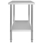 vidaXL Mesa de trabajo de cocina con estante acero inox 120x60x150 cm