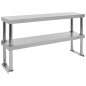 vidaXL Mesa de trabajo de cocina con estante acero inox 120x60x150 cm