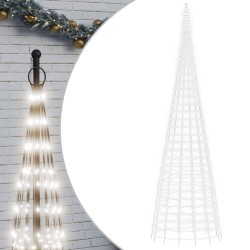 vidaXL Árbol de Navidad en asta de bandera 3000 LED blanco frío 800 cm