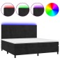 vidaXL Cama box spring colchón y LED terciopelo negro 200x200 cm vidaXL Cama box spring colchón y LED terciopelo negro 200x200 cm