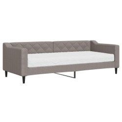 vidaXL Sofá cama con colchón tela gris taupe 80x200 cm