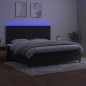 vidaXL Cama box spring colchón y LED terciopelo negro 200x200 cm vidaXL Cama box spring colchón y LED terciopelo negro 200x200 cm