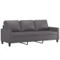 vidaXL Sofá de 3 plazas de cuero sintético gris 180 cm vidaXL Sofá de 3 plazas de cuero sintético gris 180 cm
