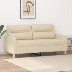 vidaXL Sofá de 2 plazas de tela color crema 140 cm