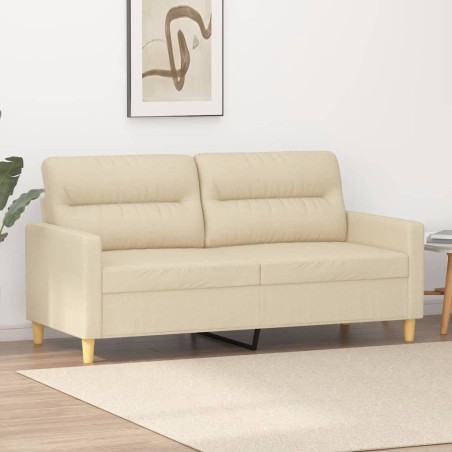 vidaXL Sofá de 2 plazas de tela color crema 140 cm