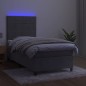 vidaXL Cama box spring colchón y LED terciopelo gris claro 100x200 cm vidaXL Cama box spring colchón y LED terciopelo gris claro 100x200 cm