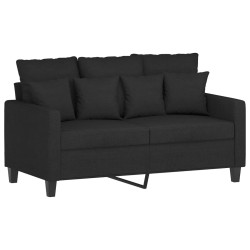 vidaXL Sofá de 2 plazas de tela negro 120 cm