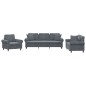vidaXL Juego de sofás con cojines 3 piezas terciopelo gris oscuro vidaXL Juego de sofás con cojines 3 piezas terciopelo gris oscuro