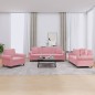 vidaXL Juego de sofás con cojines 3 piezas terciopelo rosa vidaXL Juego de sofás con cojines 3 piezas terciopelo rosa