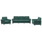vidaXL Juego de sofás con cojines 3 piezas terciopelo verde oscuro vidaXL Juego de sofás con cojines 3 piezas terciopelo verde oscuro