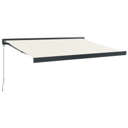 vidaXL Toldo retráctil aluminio y tela color crema 3,5x2,5 m