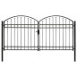 vidaXL Cancela de valla doble puerta con arco 300x150 cm acero negro vidaXL Cancela de valla doble puerta con arco 300x150 cm acero negro