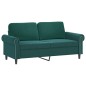 vidaXL Sofá de 2 plazas de terciopelo verde oscuro 140 cm vidaXL Sofá de 2 plazas de terciopelo verde oscuro 140 cm