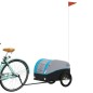 vidaXL Remolque para bicicleta hierro negro y azul 30 kg