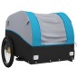 vidaXL Remolque para bicicleta hierro negro y azul 30 kg