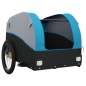 vidaXL Remolque para bicicleta hierro negro y azul 30 kg