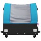 vidaXL Remolque para bicicleta hierro negro y azul 30 kg