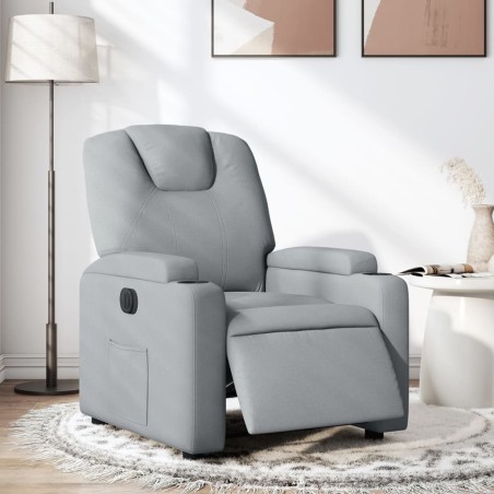 vidaXL Sillón reclinable eléctrico tela gris claro