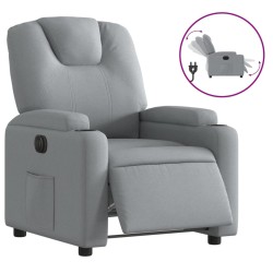 vidaXL Sillón reclinable eléctrico tela gris claro