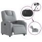 vidaXL Sillón reclinable eléctrico tela gris claro vidaXL Sillón reclinable eléctrico tela gris claro