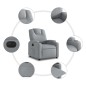 vidaXL Sillón reclinable eléctrico tela gris claro vidaXL Sillón reclinable eléctrico tela gris claro