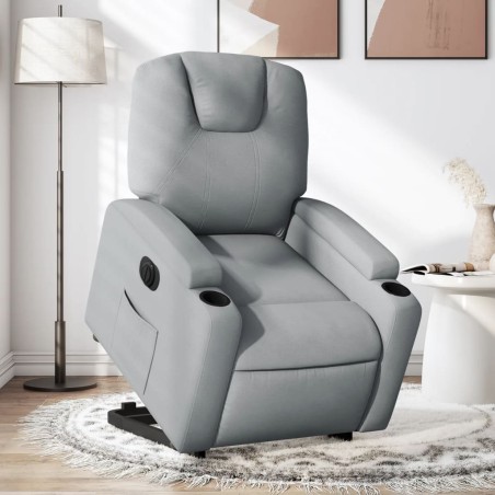 vidaXL Sillón eléctrico reclinable elevable de tela gris claro