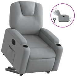 vidaXL Sillón eléctrico reclinable elevable de tela gris claro