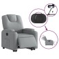 vidaXL Sillón eléctrico reclinable elevable de tela gris claro vidaXL Sillón eléctrico reclinable elevable de tela gris claro