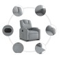 vidaXL Sillón eléctrico reclinable elevable de tela gris claro vidaXL Sillón eléctrico reclinable elevable de tela gris claro