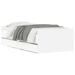 vidaXL Estructura de cama con cajones blanco 75x190 cm