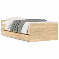 vidaXL Estructura de cama con cajones roble Sonoma 75x190 cm