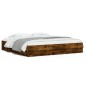 vidaXL Cama con cajones madera de ingeniería roble ahumado 160x200 cm vidaXL Cama con cajones madera de ingeniería roble ahumado 160x200 cm