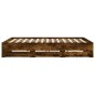vidaXL Cama con cajones madera de ingeniería roble ahumado 160x200 cm vidaXL Cama con cajones madera de ingeniería roble ahumado 160x200 cm
