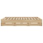 vidaXL Cama con cajones madera ingeniería roble Sonoma 160x200 cm
