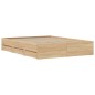 vidaXL Cama con cajones madera ingeniería roble Sonoma 150x200 cm vidaXL Cama con cajones madera ingeniería roble Sonoma 150x200 cm