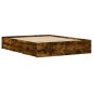 vidaXL Cama con cajones madera de ingeniería roble ahumado 140x200 cm vidaXL Cama con cajones madera de ingeniería roble ahumado 140x200 cm