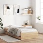 vidaXL Cama con cajones madera ingeniería roble Sonoma 90x200 cm vidaXL Cama con cajones madera ingeniería roble Sonoma 90x200 cm